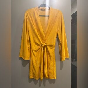 Zara Mustard Kimono with Tie Detail